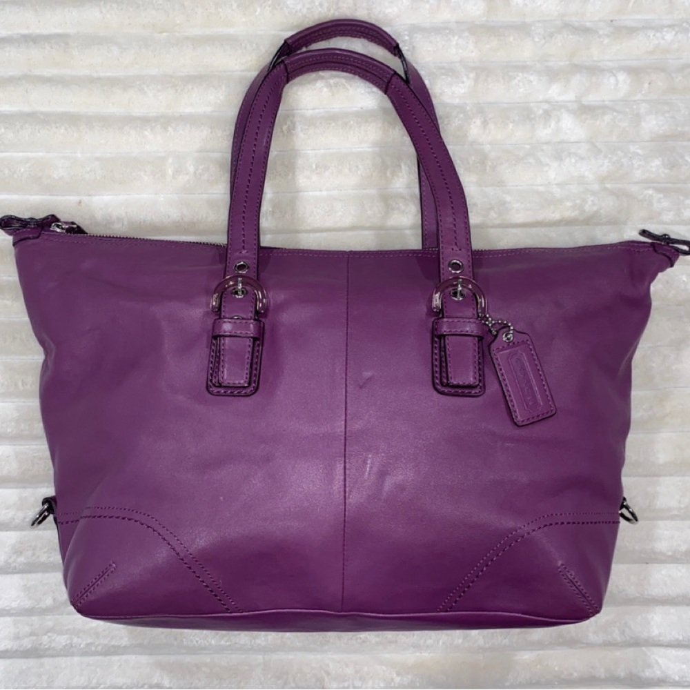 Coach SOHO Leather Satchel Purse Berry Purple